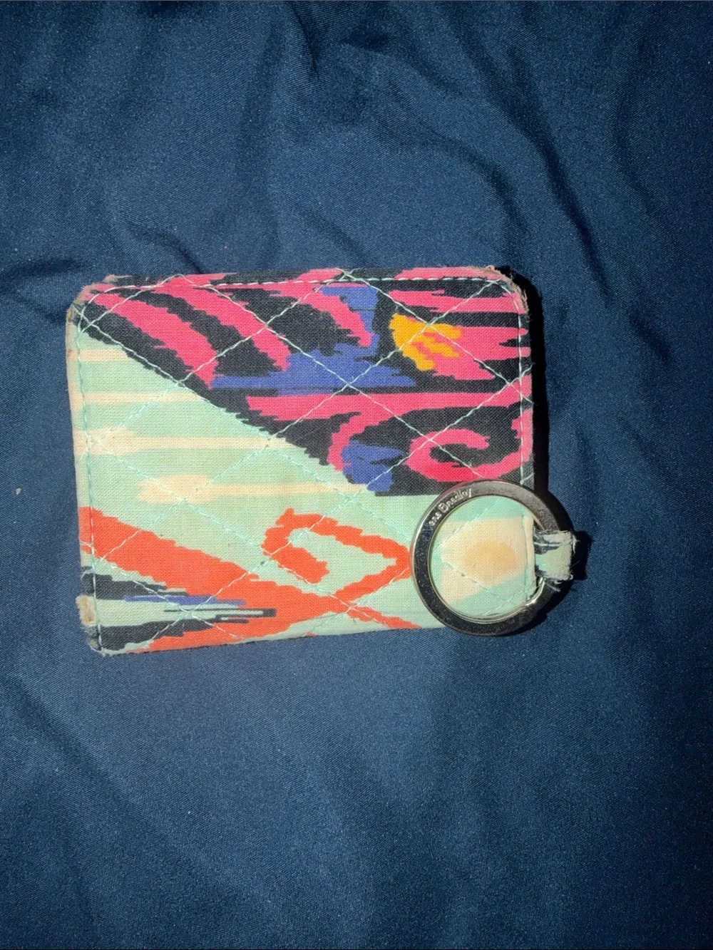 Vera Bradley Multicolor Quilted Cardholder with Keyring
